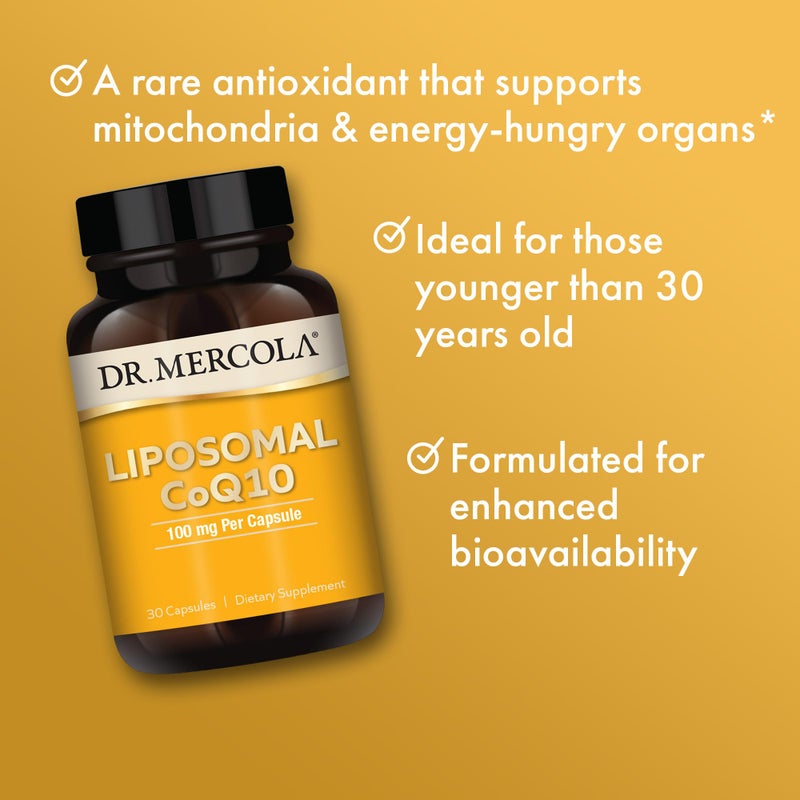 Dr. Mercola, Liposomal Ubiquinol CoQ10 Dietary Supplement, 30 Servings (30 Capsules), Supports Brain and Cardiovascular Health, Non GMO, Soy-Free, Gluten Free - Image 4